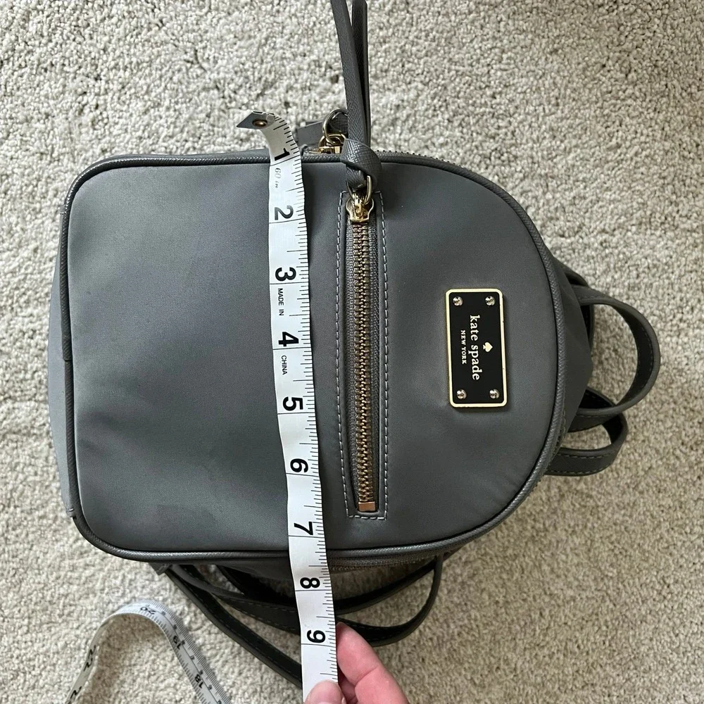 Kate‎ Spade New York Gray Nylon Mini Backpack Bag Travel Purse